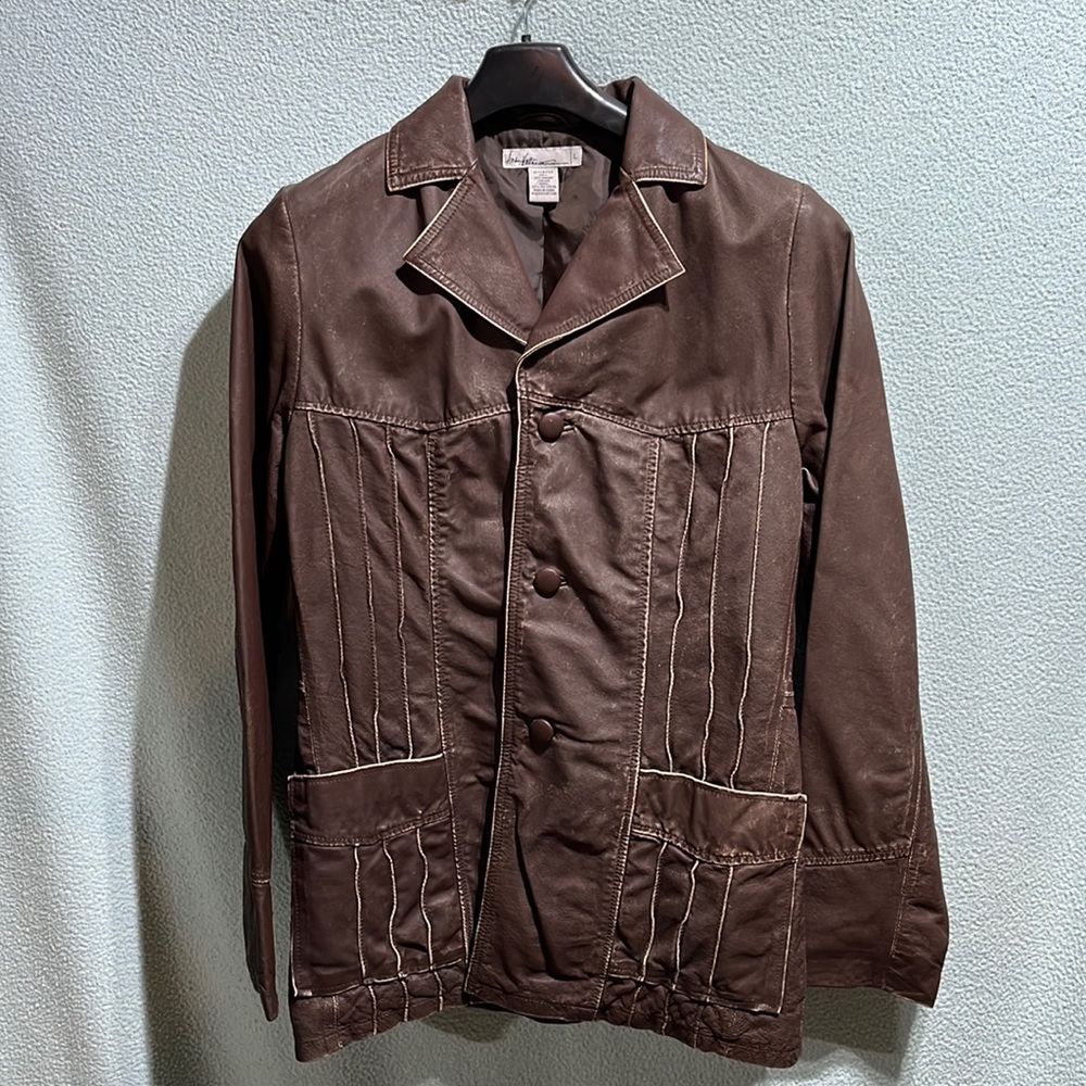 New Brown Leather Vaudeville Jacket F724
